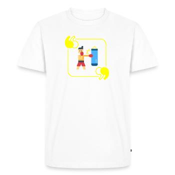 Boxing pixel - boxer gift idea - Men's Premium Organic T-Shirt - white - Front - Nico (187cm)