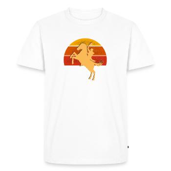équitation vintage- idee cadeau cavalière - T-shirt Premium bio Homme - blanc - Devant - Nico (187cm)
