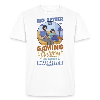Papa Fille Enfant Fête des Pères Fille Cadeau - T-shirt Premium bio Homme - blanc - Devant - Nico (187cm)