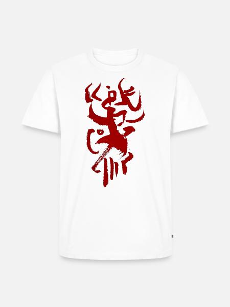 Native Kunst - Tribal - Männer Premium Bio T-Shirt - Weiß