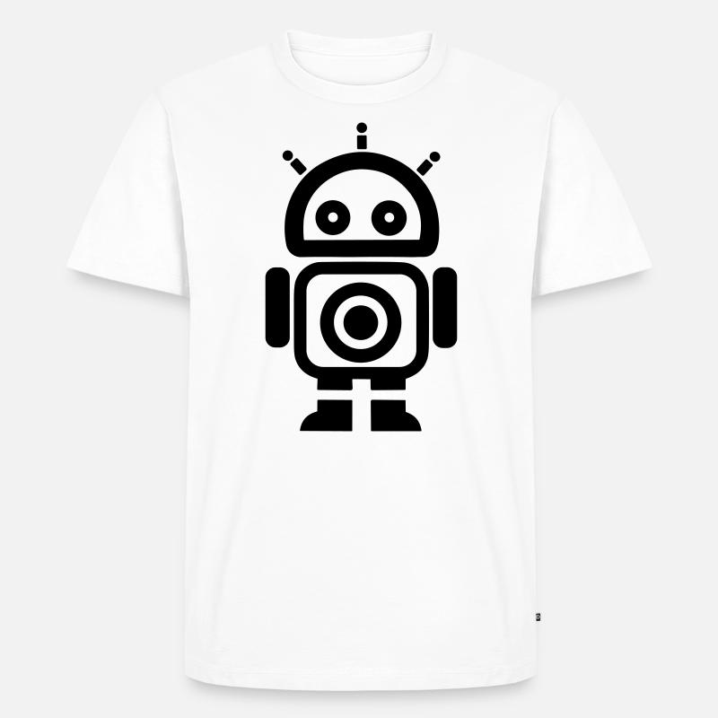 Kleiner Roboter - Männer Premium Bio T-Shirt - Weiß