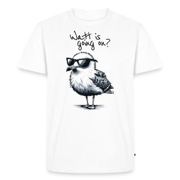 Watt va à Coole Möwe Nordsee Spruch - T-shirt Premium bio Homme - blanc - Devant - Nico (187cm)