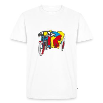 POP UP SIDE CAR - Men's Premium Organic T-Shirt - white - Front - Nico (187cm)