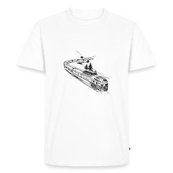 train - T-shirt Premium bio Homme - blanc - Devant - Nico (187cm)