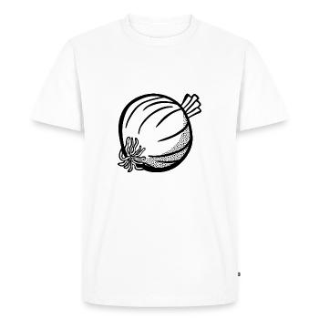 oignons oignon légume Halloween vegetables14 - T-shirt Premium bio Homme - blanc - Devant - Nico (187cm)