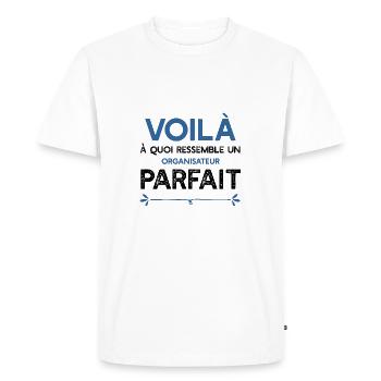 Un Organisateur parfait métier cadeau - T-shirt Premium bio Homme - blanc - Devant - Nico (187cm)