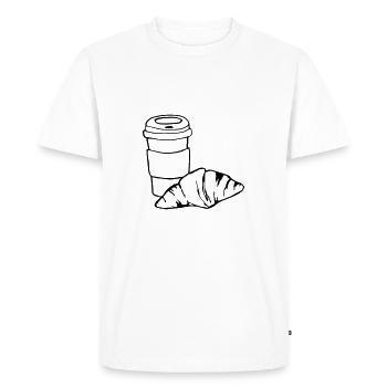 Croissant café petit déjeuner cadeau idée - T-shirt Premium bio Homme - blanc - Devant - Nico (187cm)