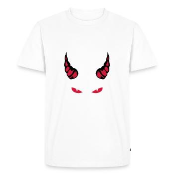 horn devil eye mocking feroce 1910 - Men's Premium Organic T-Shirt - white - Front - Nico (187cm)