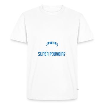 Coursier super pouvoir homme - T-shirt Premium bio Homme - blanc - Devant - Nico (187cm)