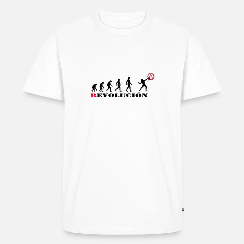 r-evolution, evolution, revolution, street art, - Männer Premium Bio T-Shirt - Weiß