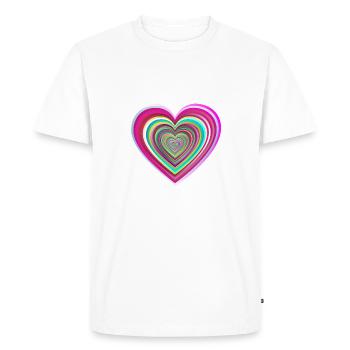 Coeur coloré avec effet 3D - T-shirt Premium bio Homme - blanc - Devant - Nico (187cm)
