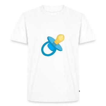 Sucette bleu - Sucette bébé - Sucette - T-shirt Premium bio Homme - blanc - Devant - Nico (187cm)