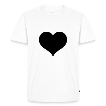 Coeur noir - T-shirt Premium bio Homme - blanc - Devant - Nico (187cm)
