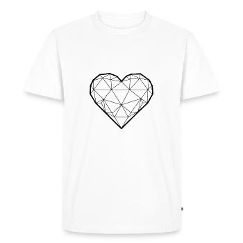 Coeur 3D - idée cadeau - T-shirt Premium bio Homme - blanc - Devant - Nico (187cm)
