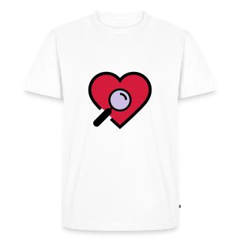 Heart examination magnifying glass - Men's Premium Organic T-Shirt - white - Front - Nico (187cm)