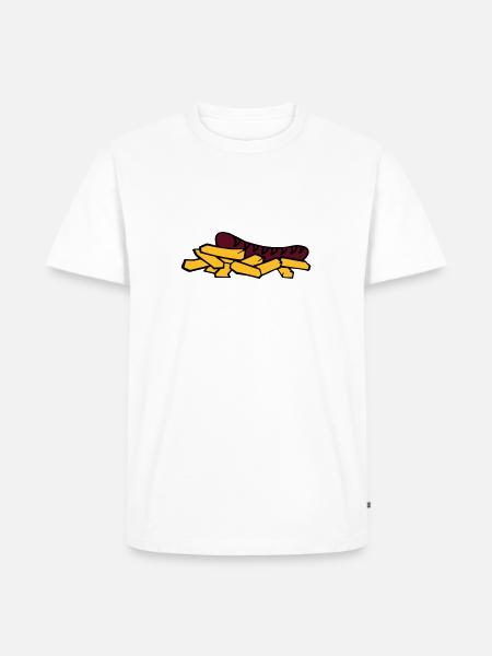 currywurst frite saucisse - T-shirt Premium bio Homme - blanc