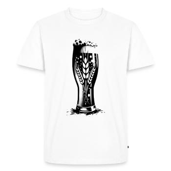 Wheat Beer Glass | Bubbly Beer - Men's Premium Organic T-Shirt - white - Front - Nico (187cm)