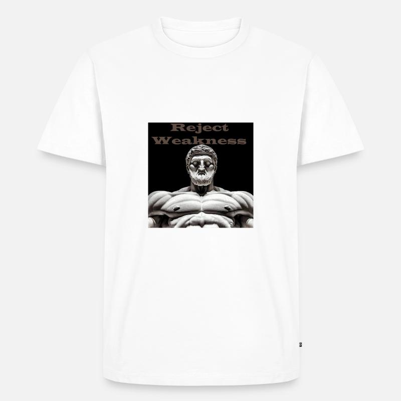 Reject Weakness - Männer Premium Bio T-Shirt - Weiß