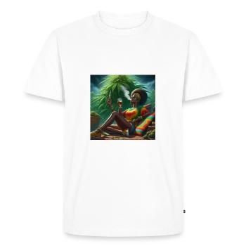tee-shirt smoke girl - T-shirt Premium bio Homme - blanc - Devant - Nico (187cm)