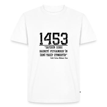 1453 Fatih Sultan Mehmet - T-shirt Premium bio Homme - blanc - Devant - Nico (187cm)