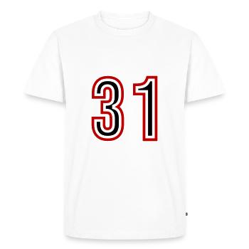 31 Number Years Jersey - Men's Premium Organic T-Shirt - white - Front - Nico (187cm)