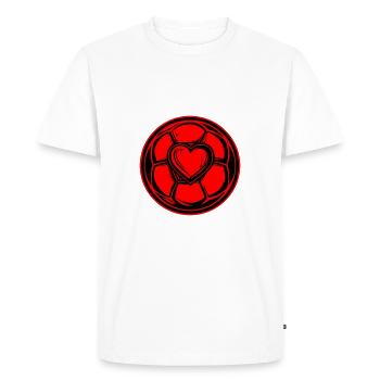 Icône de cœur de football - T-shirt Premium bio Homme - blanc - Devant - Nico (187cm)