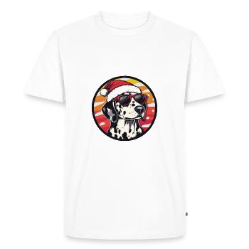 Chien Dalmatien Noël Cool - T-shirt Premium bio Homme - blanc - Devant - Nico (187cm)