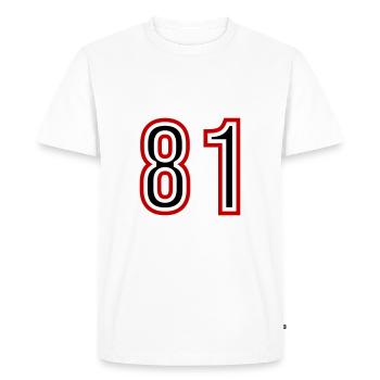 81 Number Years Jersey - Men's Premium Organic T-Shirt - white - Front - Nico (187cm)
