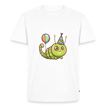 Worm Birthday Comic - Men's Premium Organic T-Shirt - white - Front - Nico (187cm)