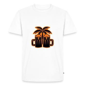 Beer Beach Palm Trees Island - T-shirt Premium bio Homme - blanc - Devant - Nico (187cm)