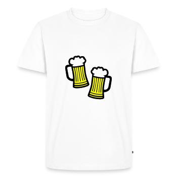 Beer Beer Mug Symbol Drinking Beer Glass - Men's Premium Organic T-Shirt - white - Front - Nico (187cm)