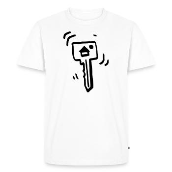 Key to the house / house key - Opening - Construction - Men's Premium Organic T-Shirt - white - Front - Nico (187cm)