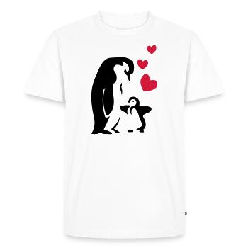 Pingouin papa / maman - bébé - T-shirt Premium bio Homme - blanc - Devant - Nico (187cm)