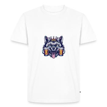 Bière Wolf Drôle - T-shirt Premium bio Homme - blanc - Devant - Nico (187cm)