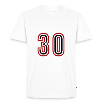 Justaucorps 30 Nombre d’années - T-shirt Premium bio Homme - blanc - Devant - Nico (187cm)