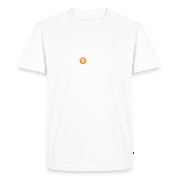 Bitcoin est une promesse - T-shirt Premium bio Homme - blanc - Devant - Nico (187cm)