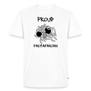 Proud Pastafarian - Men's Premium Organic T-Shirt - white - Front - Nico (187cm)
