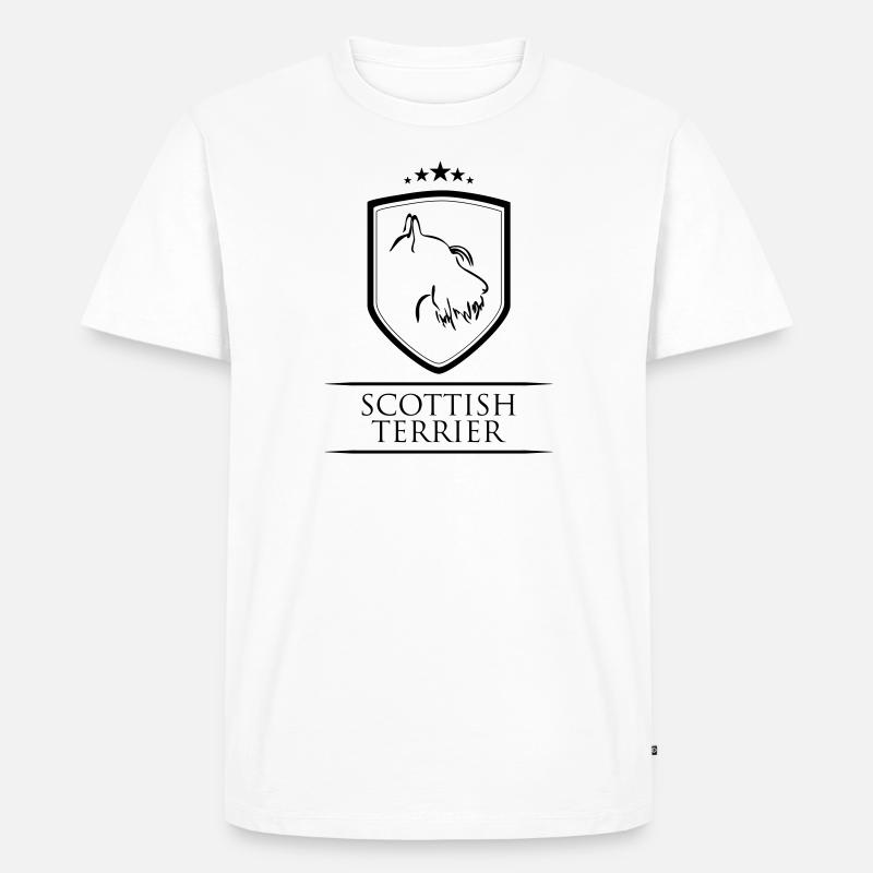 SCOTTISH TERRIER WAPPEN - Männer Premium Bio T-Shirt - Weiß