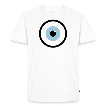 eye - Men's Premium Organic T-Shirt - white - Front - Nico (187cm)