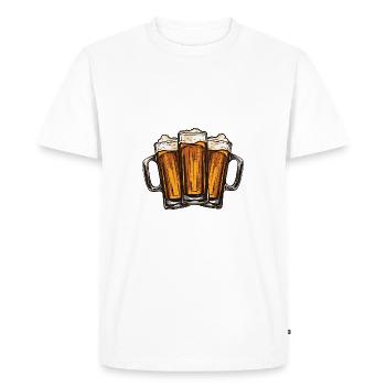 Beer Team Beer Glass - Men's Premium Organic T-Shirt - white - Front - Nico (187cm)