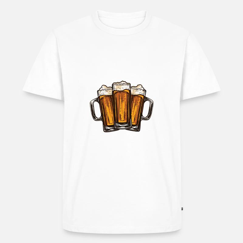 Bier Team Bierglas - Männer Premium Bio T-Shirt - Weiß