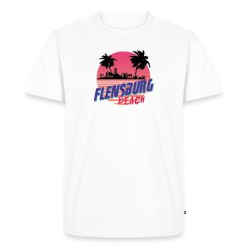 Flensburg x Miami - T-shirt Premium bio Homme - blanc - Devant - Nico (187cm)