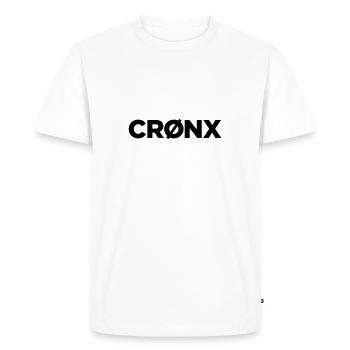 Cronx Brand Tee - Black/Neon Orange - Men's Premium Organic T-Shirt - white - Front - Nico (187cm)
