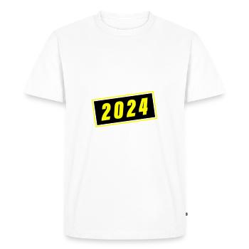 2024 year - Men's Premium Organic T-Shirt - white - Front - Nico (187cm)