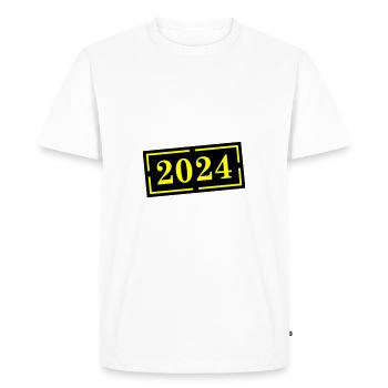 Année 2024 - T-shirt Premium bio Homme - blanc - Devant - Nico (187cm)