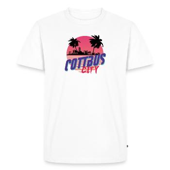 Cottbus x Miami - T-shirt Premium bio Homme - blanc - Devant - Nico (187cm)