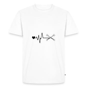 Clé à molette Pulse Love - T-shirt Premium bio Homme - blanc - Devant - Nico (187cm)
