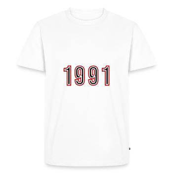 1991 Year Number - Men's Premium Organic T-Shirt - white - Front - Nico (187cm)