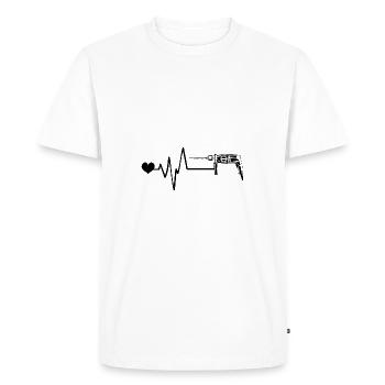 Perceuse Pulse Love - T-shirt Premium bio Homme - blanc - Devant - Nico (187cm)