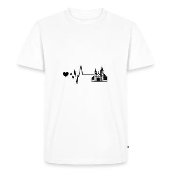 Église Pulse Amour - T-shirt Premium bio Homme - blanc - Devant - Nico (187cm)